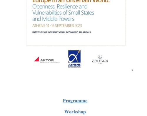 Workshop: Europe in an Uncertain World: Openness, Resilience and Vulnerabilities of  Small States and Middle Powers