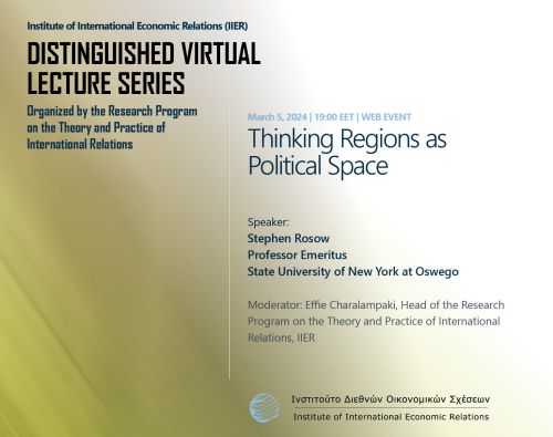 The IIER Distinguished Virtual Lecture Series – Prof. Stephen Rosow